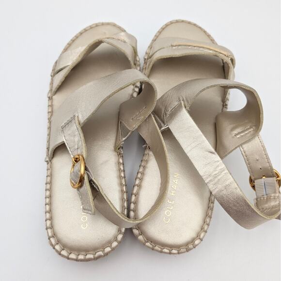 Cole Haan Cloudfeel Tilden Ankle Strap Sandal Women's Gold Size US8B EU38.5 - Picture 5 of 11